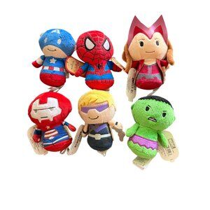 Marvel Itty Bittys Plush Set Of 6 Featuring Spider-Man Captain America Iron Man
